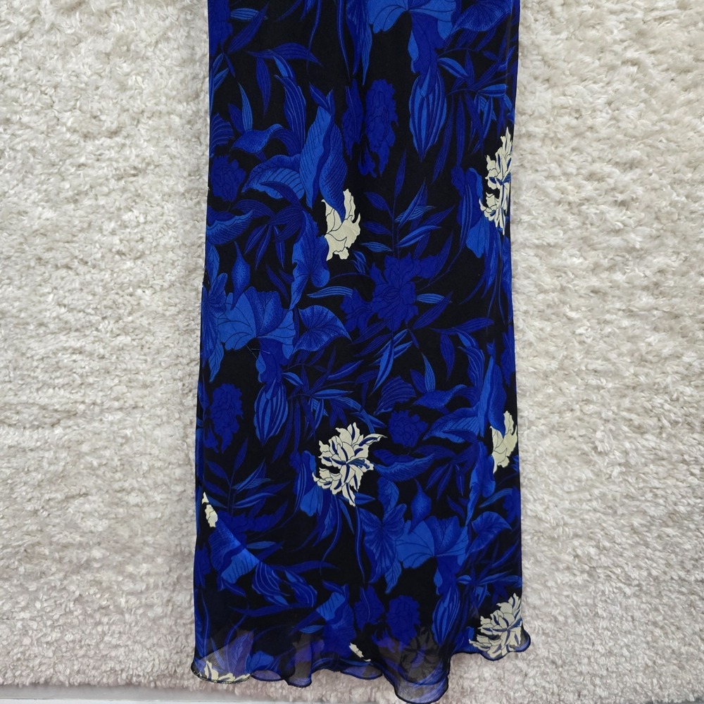 Tulips Womens Floral Slip Dress Blue Black Size Medium Y2K Romantic Fairycore - Picture 2 of 13